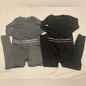 Kids Thermal Underwear Longsleeve Top & Pants Size XS - Black and Gray